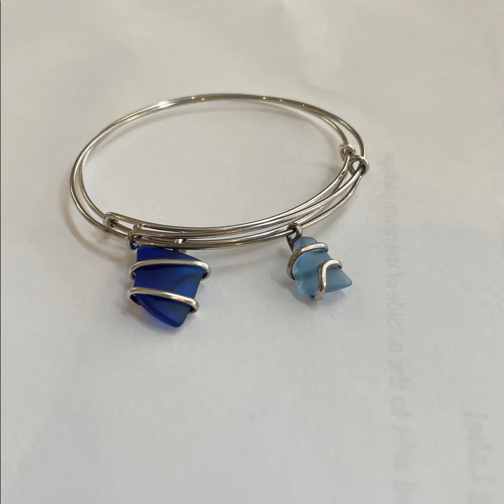 Sea Glass Bangle Bracelet - Picture 1 of 3